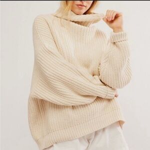 Free People Swim Too Deep Cream Oversized Sweater